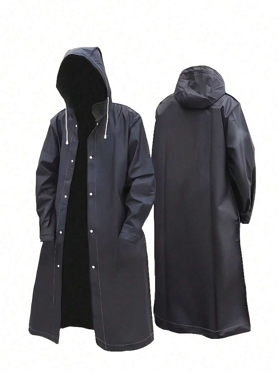 男士轻便雨衣 - 黑色户外长款雨衣 - 耐用时尚的男士配饰 - 高品质全覆盖防风夹克,带可调节风帽和拉链口袋 - 便携式户外通勤雨衣,适合骑行、徒步、钓鱼 - 易于收纳,自行车雨具,轻便透气,适合徒步、钓鱼 - 黑色自行车雨具 | 全覆盖雨衣 - 多色 - 查看 1