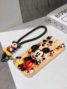 This Disney Mickey Mouse Lanyard Phone Case Is Fully Covered In TPU Material. It's Shockproof, Lightweight, And Compatible With IPhone17/16/11/13/15/15 Plus/15 Pro/15 Pro Max/12/14 Pro Max/11 Pro Max/12 Pro/12 Pro Max/13. This Phone Case Makes A Popular Birthday Gift Or Business Gift; It's Durable, Stain- And Fingerprint Resistant, And Suitable For Both Men And Women. The Set Also Includes A Mickey Mouse Phone Case And A Mickey Mouse Plush Bracelet. It's A Perfect Gift For Friends And Family. This Stylish Phone Case Is Fun, Lightweight, And Durable. IPhone17 Pro Max Phone Case, Minnie Mouse Phone Case. - trắng - Xem 5