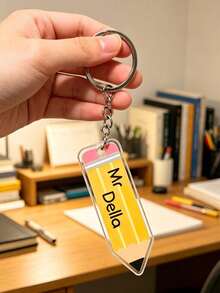 1/3/5 peças, Chaveiros de Design de Lápis Acrílico Personalizados, Chaveiros com Nome Personalizado, Chaveiros com Texto Personalizável, Chaveiros Pendentes Fofos de Professor/Aluno, Artesanato Feito à Mão DIY, Adequado para Presentes do Dia do Professor, Texto de Chaveiro Personalizável Único, Acessórios Personalizados para Carro, Encantos de Bolsa, Acessórios para Carros, Presentes para Amigos ou Irmãs, Bem como Presentes para Mãe, Pai, Formatura e Professores - Multicolorido - Visão 6