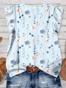 Camisa casual de mujer de manga corta con cuello en V, con estampado de rayas en un estilo minimalista, bohemio, elegante y romántico, retro, adecuado para festivales de música, playa, vacaciones de verano - Multicolor 12 - Ver 2