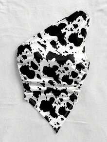 Blusa asimétrica del cuello para mujer para vacaciones de verano - Blanco y Negro - Ver 4