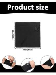 2 pièces Serre-poignets respirants pour hommes avec poche zippée - Bandes athlétiques absorbant la transpiration et évacuant l'humidité pour la course, le cyclisme, la salle de gym, porte-cartes sécurisé et accessoires essentiels mains libres, accessoires de fitness, accessoire de gym, sangle de confort réglable - Noir - Voir 3