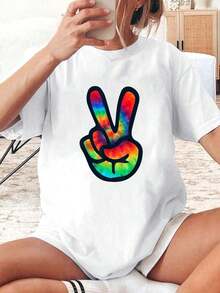 100% Algodón Unisex 1 pieza - SIGNO DE PAZ Teñido a mano |     Camiseta Hippies Christmas V - Camisetas Gráficas, Ropa de Festival para Mujer, Tops para Verano, Top de Mujer, Ropa de Verano para Mujer 230g - Blanco - Ver 6