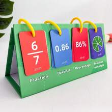 Lachilly Double-Sided Fractions And Equivalency Flip Chart Fraction Decimal Percent Conversion Flash Cards For Kids, Math Learning Cards With Visual Fraction Models, Math Manipulatives Educational Montessori Math Toy For Classroom & Homeschool - Multicolor - View 6