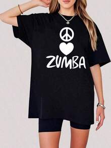 1 Piece 180g Women's T-Shirt, Men's T-Shirt, Casual Cotton Crew Neck T-Shirt. Women's Sports T-Shirt. Designed By Y2K Artists In The Bababask Style, Made From 100% Pure Cotton. Creative Cartoon Pattern Design, Comfortable Short Sleeves, Zumba - 黑色7 - 查看 6