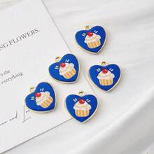 5/10pcs Zinc Alloy Heart Shaped Charm Pendant, Suitable For DIY Jewelry Making, Necklace, Bracelet, Earring, Bag Chain, Keychain, Zipper Decor, Great Gift For Mother's Day Or Girlfriend - Multicolor - View 2