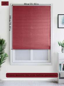 1pc Solid Color Semi-Sheer Pleated Curtain, Lightweight Pleated Curtain With No Drill Holes, Semi-Transparent Solid Color Pleated Curtain, Temporary Blackout Curtain, Adhesive Pleated Curtain, Easy To Cut And Install, Classic Minimalist Design, Suitable For Study, Living Room, Bedroom, Bathroom And Other Windows - Multicolor - View 38