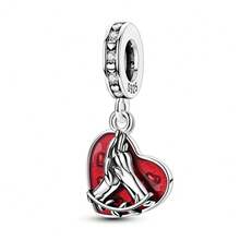 1 buah Liontin Manik-Manik Tema Hati Perak Sterling S925, Enamel Merah Bergandengan Tangan, Jejak Kaki Kucing, Manik-Manik Spacer Berlian Imitasi Penuh dan Rantai Pengaman Hati, Berbagai Gaya, Bertatahkan Zirkonia Merah Muda Ungu, Dilengkapi dengan Kotak Hadiah, Gaya Cinta yang Lembut, Cocok untuk Gelang Dasar, Pembuatan Perhiasan DIY Buatan Tangan dan Aksesori Hadiah Pasangan - MultiWarna - View 15