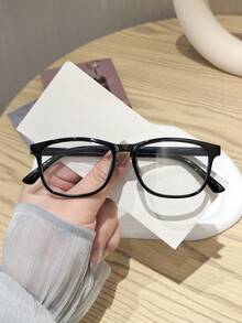 1 gọng kính vuông cổ điển dành cho nữ, màu đen và trong suốt, gọng polycarbonate, tròng kính trong suốt, thích hợp để đeo hàng ngày. Có hộp đựng kính. - Nhiều màu - Xem 13