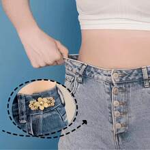 4 buah Gesper Pinggang Bunga Logam, Pengencang Pinggang, Perlu Dijahit, Cocok untuk Mengecilkan Lingkar Pinggang, Tidak Perlu Lubang untuk Membentuk Pakaian - MultiWarna - View 4