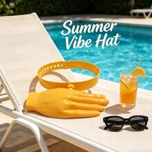 1pc Interesting Palm Sunshine Hat With DIY Manicure Function, Novel Hand-Shaped Sun Hat, Adjustable Strap, Reusable Model Hand, Fun Party And Beach Accessory - Multicolor - View 5