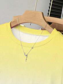 Camiseta casual de cuello redondo de manga corta y unicolor para mujer en verano - Multicolor - Ver 3