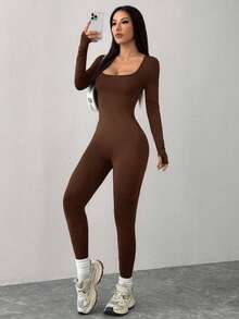 Women Long Dresses - Brown - View 8