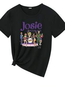 GiftGiftGiftGift1PSCA Camiseta de manga corta informal y cómoda con un estampado de dibujos animados de Josie y los Pussycats, perfecta para correr y practicar deportes.Elegante, con estilo, único y divertido, es suave y transpirable.SoftSoft - Negro - Ver 3
