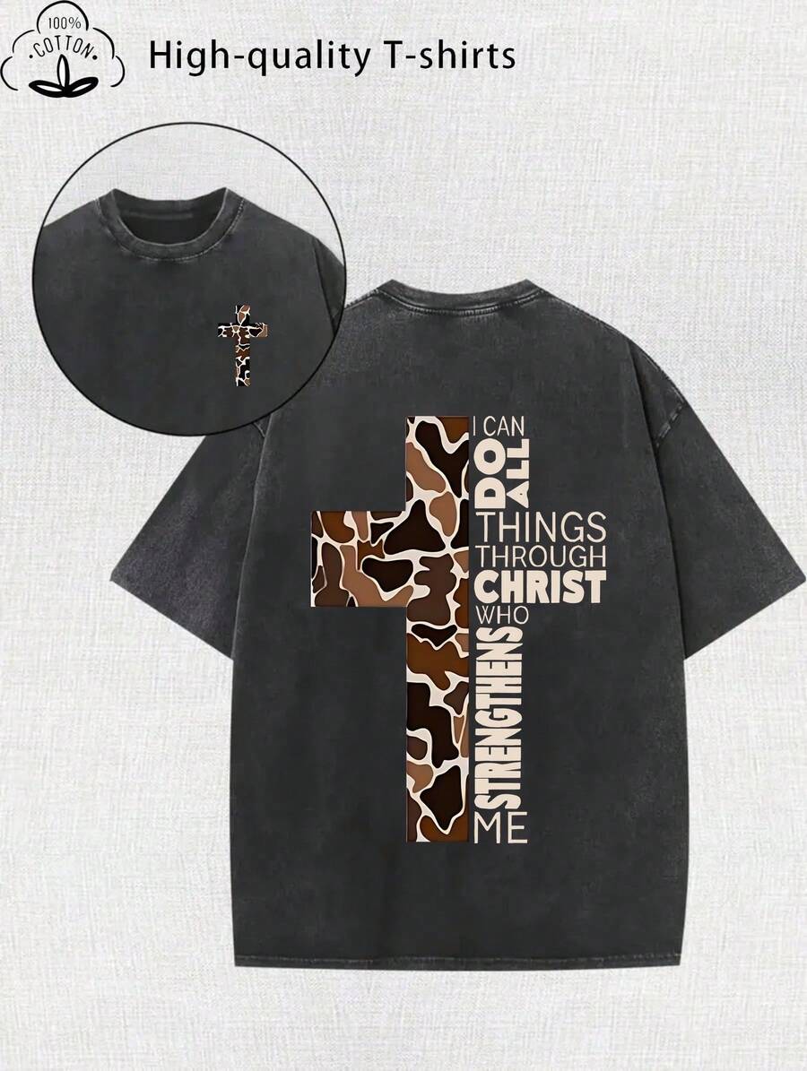 Camiseta de estampado retro con lavado vintage para mujeres - algodón de 230 g, cuello redondo con estilo urbano retro, se puede lavar a máquina, ideal para el otoño y el verano, y con un diseño holgado y personalizado para mujeres.