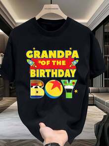 Camiseta para Hombre - SOLO TÚ - Cumpleaños del Abuelo con Iconos y Texto Coloridos, 100% Algodón, Suave y Cómoda, Lavable a Máquina, Deportes y Exteriores, Día de la Independencia, Diseño de Halloween, Camisetas para Hombres.jpg - Negro - Ver 1