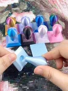 3pcs/Set 3D Printed Diamond Painting Roller And Detachable Ergonomic Diamond Brush, Labor-Saving Diamond Dot Painting Machine, Multi-Color Square And Round Diamond Tools, Diamond Painting Cross Stitch Handcraft Material Set - A - View 8
