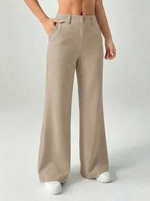 Nuevos pantalones de traje de estilo casual de cintura baja para otoño e invierno - Caqui - Ver 6