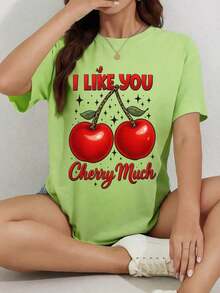 ofertas y liquidacionesPlayera Para Mujer,Divertido Cherry, Camiseta Gráfica Playera - Regalo Para Amantes De Frutas - Camiseta Mujer Manga Corta Cuello Redondo Estampado Leopardo Cerezas Estilo Casual Minimalista Veranoplayera de hombretops sudaderas para mujer Y2k Camiseta Camisa De - Blanco - Ver 1