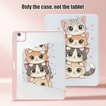 4件套可爱小猫图案PU皮革翻盖保护套，带360度旋转支架和笔槽，支持自动休眠/唤醒功能，兼容三星A9/A9+/S9/S9FE/A11/A11+/S11/S10 FE/S10 FE+/S10 Lite和苹果A16 2025、Air 11/13、SE 11、荣耀、Matepad SE 11，适合作为返校季、情人节、节日礼物。 - 款式9 - 查看 5