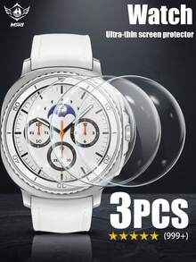 3片装 - 适用于 Watch8 Ultra/Watch8-44mm/Watch8-40mm/Watch8 Classic-46mm/Watch6 Classic-47mm 及其他系列。高清钢化玻璃手表屏幕保护膜，旨在以高清清晰度提升数字窗口和表圈细节的视觉锐度。钢化玻璃材质可作为额外的物理屏障，有效防止灰尘和轻微划痕。 - 無色 - 查看 38