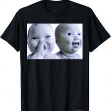 Ai Baby Holding Laugh Meme T-Shirt - 黑色 - 查看 1