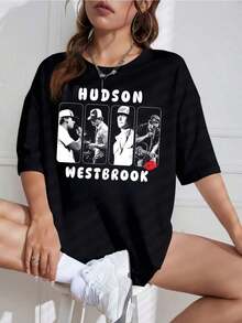 Playera Negra Mujer con Diseño de Texto y Corazón, Estilo Casual - Blanco - Ver 9