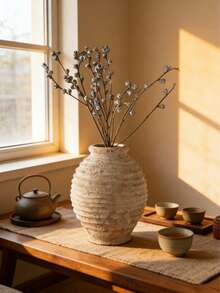 Jarrón de resina neutro adecuado para decoración de arte con flores secas, decoración del hogar estilo nórdico, adecuado para mesa de comedor, repisa de chimenea, entrada, dormitorio, jarrón estilo vintage adecuado para decoración de interiores estilo bohemio y rústico, y decoración de centro de mesa para bodas. Adecuado para jardín, césped, plantas en maceta, patio, porche, decoración de muebles, decoración de estilo hippie interesante, perfecto como regalo (Nota: tamaño del jarrón) - Nuevo modelo - Ver 4