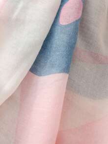 Floral Print Tassel Decorated Scarf - Pink - View 9