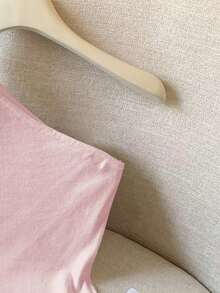 Top de tirantes con abertura en el hombro de unicolor casual, verano - Rosa - Ver 3
