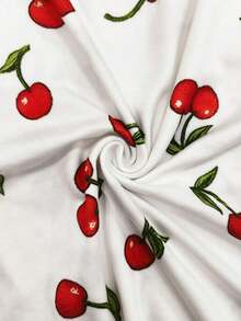 Camiseta de mujer de manga corta y cuello redondo con estampado de cerezas - Multicolor - Ver 4