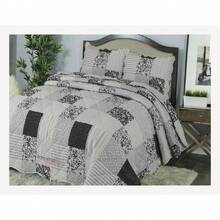 3 Piece Patchwork Reversible Bedspread Quilt Comfort Bed Throw Set Double & King - 阿茲拉克設計 - 查看 4