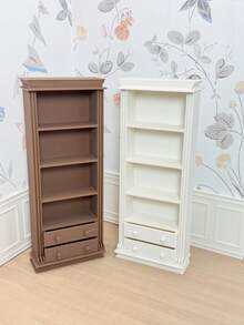 DOLLHOUSE Miniature Standing Cabinet, Storage Cabinet Bookshelf Wine Cabinet With 2 Drawers, Suitable For Bedroom, Study, Dining Room Miniature Scenes - Multicolor - View 6