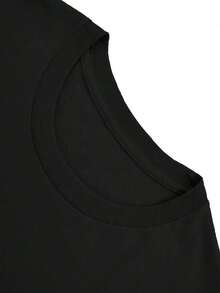 Camiseta gótica de mujer con estampado de mano de calavera - Top casual negro de manga corta con cuentas moradas y verdes, adecuada para uso diario y fiestas de Halloween - Cuello redondo de fácil cuidado, estilo festivo, camiseta de Halloween. - Negro - Ver 3