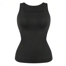 Women Tummy Control Shapewear Tank Top Body Shaper Vest Abdomen Compression Slimming Underwear Undershirts Shaping Tops Shirts Cami Camisole Scoop Neck - Black - View 6