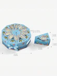 20pcs/10pcs Creative Cake-Shaped Ocean Style Gift Box Set, 3D Iridescent Shell Decor Gift Boxes, Separable Triangle Boxes, Light Blue Sea Turtle, Whale, Jellyfish Pattern, Suitable For Candy, Small Gifts, Favors, Birthday Party, Baby Shower, Wedding, Holiday, Desktop Decor - Blue Ocean - View 7