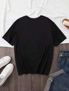 Women's Graphic Tee Short Sleeve Crew Neck Basic Comfortable Cool Lightweight Modern Youthful Casual Print Religious Phrase God's Timing Is Perfect Christian Letters Heart Tee T9QA - 黑色 - 查看 2