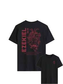 Women's Christian Faith Loose Fit T-Shirt, Comfortable And Stretchy Round Neck T-Shirt Printed With "Ezekiel 36:26", Anatomical Heart And Bible Verse, Viral Religious Aesthetic, Suitable For Church, Bible Study, Youth Communion And Casual Summer Daily Devotion - 黑色 - 查看 6