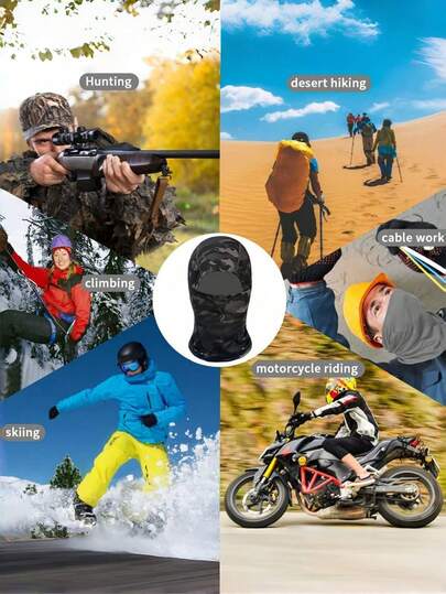 1pc Adult Outdoor Sports Breathable UV Protection Face Mask Balaclava, Suitable For Cycling, Hiking, Running, Fishing, Camping, Skiing, Motorcycling, Expedition Travel, Sun Protection, Dust-Proof