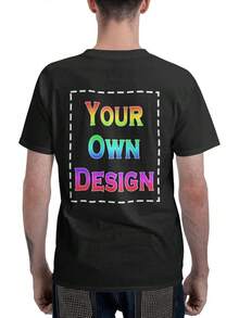 Camisetas Personalizadas - Camiseta Unisex de Cuello Redondo Personalizada - Personaliza Tu Imagen - Negro - Ver 5