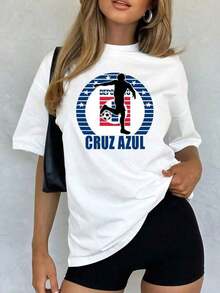 ofertas y liquidacionesWomen's Cruz Azul football jersey T-shirt | |   100% algodón |   Cómodo y suave |   Perfecto para uso diario o como regalo. |   Camiseta blanca de cuello redondo |   Unisex style; Made and shipped from Mexico for quality assurance.playera de hombretops sudaderas para mujer Y2k Camiseta Camisa De - Blanco - Ver 2