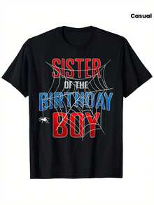 Spider Sister Spidey Birthday Matching Family Christmas T-Shirt, Men's T-Shirt,Funny Graphic T Shirts 100% Cotton Vintage Spider T-Shirt, Gothic Insect Pattern Graphic Tee, Punk Street Style Fashion Shirt, Unisex Soft Short Sleeve Crewneck Tops - Đen 4 - Xem 17