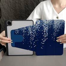Flower A Blue Ombre Floral Print 360° Rotatable Tablet Case With Pen Holder Compatible With Ipad 11(A16 2025), Auto Sleep/Wake Function/Compatible With Xiaomi5/5PRO/6/6PRO/7/7PRO, Compatible With Huawei Matepad, Compatible With Honor Pad - Multicolor - View 7