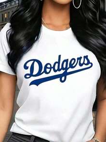 Camisetas Casuales Premium Unisex Bonitas, Camisetas de Talla Grande para Mujer con Estampado del Logo de los Dodgers, Estilo Béisbol, Ropa Casual para Salidas Diarias y Eventos Deportivos - Blanco - Ver 7