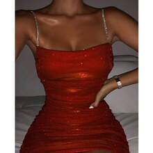 Women Maxi Dresses - Burgundy - View 1
