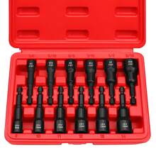 SEDY 12PCS CR-V Steel Magnetic Nut Driver Bit Set SAE Metric 1/4 Inch Quick Change Hex Impact Drill Bits With Storage Box Heavy Duty Hand Tools Gift For Dad Men Auto Repair Home DIY Workshop - A - View 9