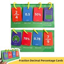 Lachilly Double-Sided Fractions And Equivalency Flip Chart Fraction Decimal Percent Conversion Flash Cards For Kids, Math Learning Cards With Visual Fraction Models, Math Manipulatives Educational Montessori Math Toy For Classroom & Homeschool - Multicolor - View 12