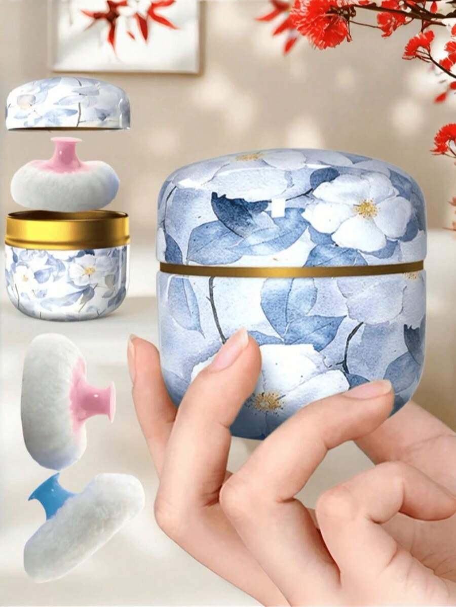 一套情人节风格大号粉扑、身体粉饼和散粉盒,粉扑和粉盒,适合沐浴和旅行使用。 - 彩色 - 查看 1
