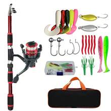 Bộ dụng cụ câu cá hoàn chỉnh bao gồm cần câu xếp gọn, máy câu, mồi câu, lưỡi câu và cần câu du lịch. - Nhiều màu - Xem 14