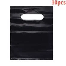 10入 PE 平手提塑膠購物袋，服飾禮品廣告袋，簡約優雅款，衣物袋、化妝品珠寶袋、購物袋、禮品包裝袋、節日禮品袋、收納袋，多用途可重複使用袋 - 彩色 - 查看 18